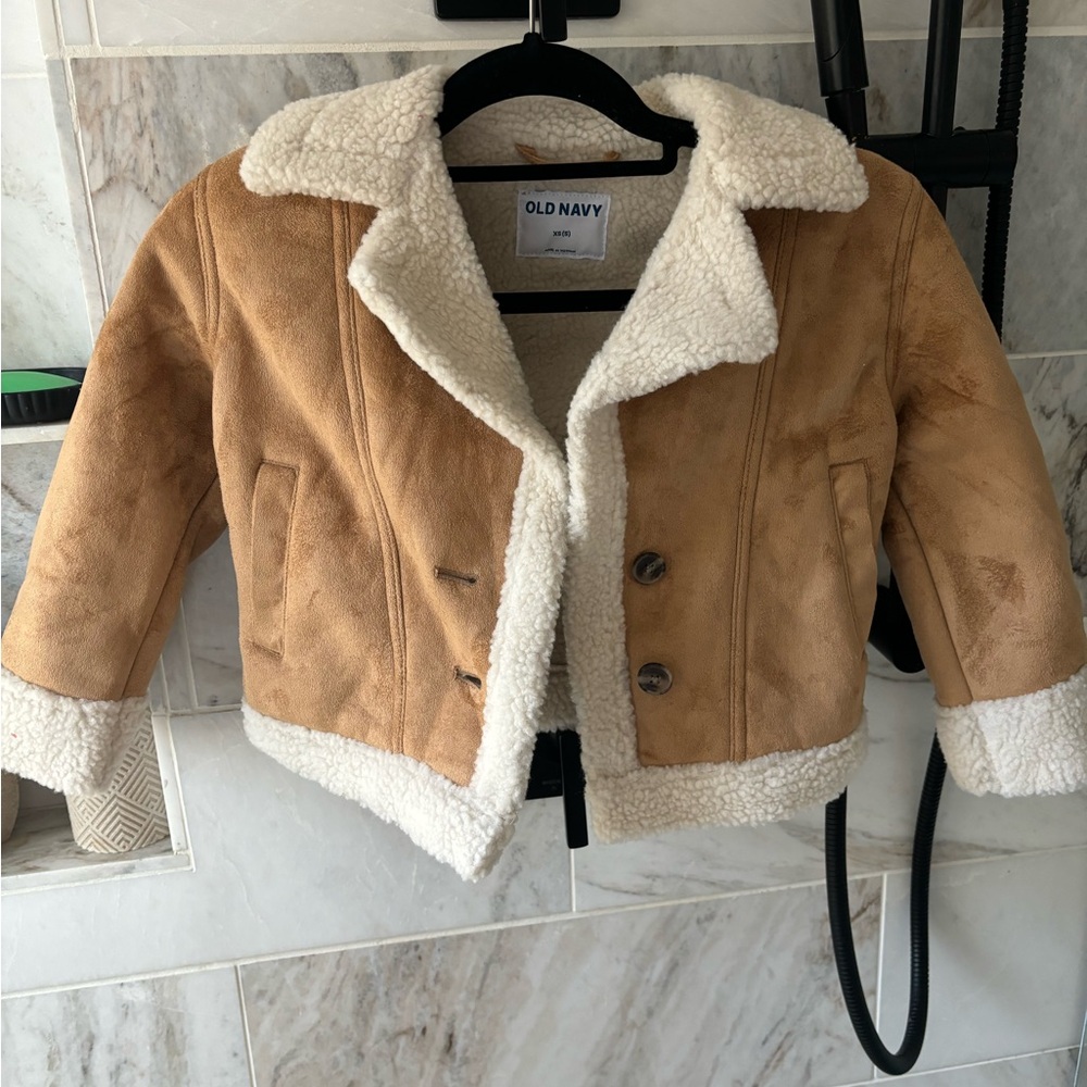 Old Navy Camel Jacket with White Sherpa Lining